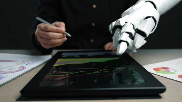 AI-driven solutions assisting business consultants in strategic planning and performance analysis, illustrating the role of automation in corporate decision-making. Noogenesis AI