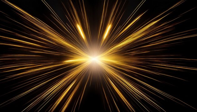 abstract yellow gold lightning sparks anime on plain dark black background illustration