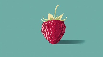   Teal background with a raspberry shadow on the bottom and top