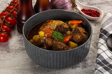 Gourmet Oxtail beef soup with vegetables