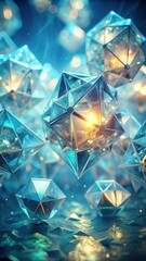 Floating Low Poly Crystal Cluster