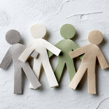 Paper cutout figures symbolizing unity and diversity.