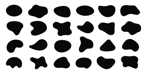 Blob shape organic, vector illustration set. Collection from abstract forms for design and paint. Liquid silhouette drop in modern style.