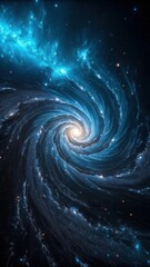 Cosmic Vortex Glowing Blue Wallpaper