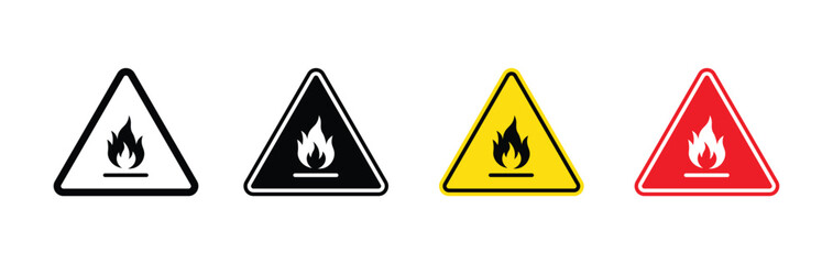Flammable hazard icon vector illustration. Safety first fire, danger sign