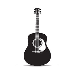 Obraz premium Strings of Serenity: A Beautiful Collection of Acoustic Guitar Vector Silhouettes Showcasing the Timeless Elegance, Musical Warmth, and Classic Shape of This Beloved Instrument
