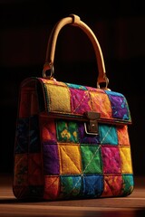 Vivid Color Patchwork Handbag
