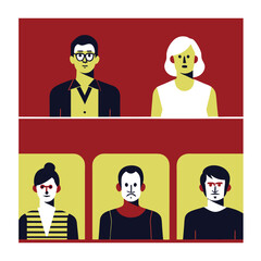 Set of modern vector design people avatar icons & illustrations :  user profile vector avatars, social media avatar illustrations, avatar icons for app design, website user avatar pack, flat design pe