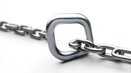 Obraz premium Metal chain link with square loop