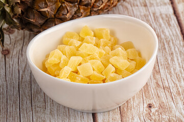 Dry yellow sweet pineapple candy