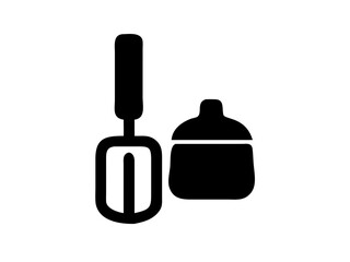 Kitchen Spatula and Shaker Silhouette Icon