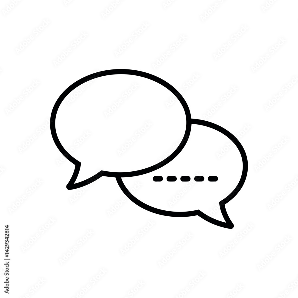 Poster minimalist chat bubbles icon conveying communication dialogue messaging and conversation in vector o