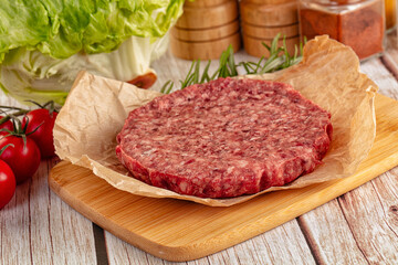 Raw beef cutlet for burger