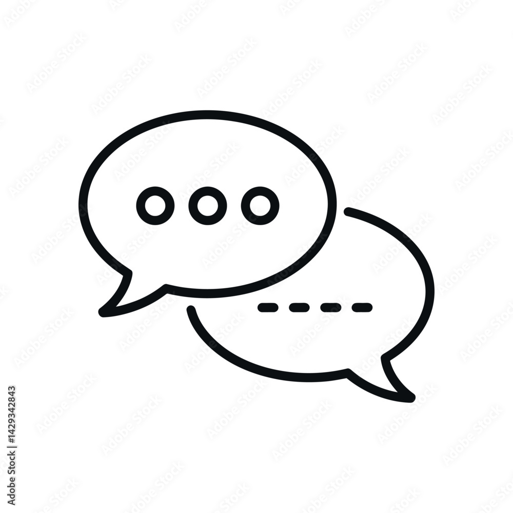 Poster conversation bubbles icon set for online communication minimalist design vector illustration isolate