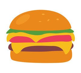 Simple Shapes - Double Cheese Burger - Hamburger -  Fast food - Junk Food Icon