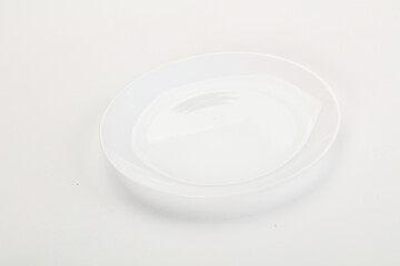 White ceramic empty plate dishware