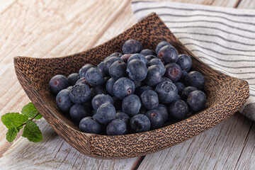 Raw ripe sweet and juicy blueberry