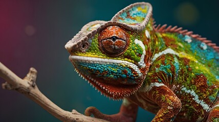 Portrait of a colorful iguana