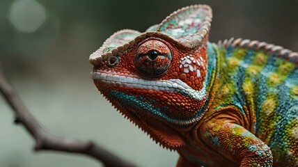 Portrait of a colorful iguana