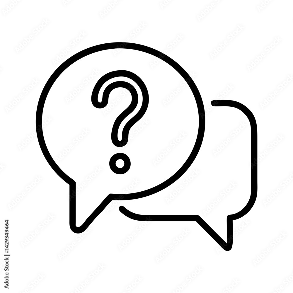Poster question mark icon in speech bubbles for faq help support and assistance symbol and sign vector