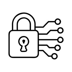 Digital security lock icon for cybersecurity data protection and network safety concept design