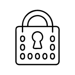 Find security padlock vector icon for data protection and access control with keyhole design element