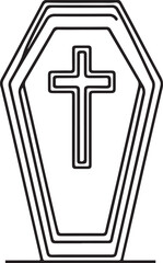 Obraz premium Coffin Icon Halloween Drawing