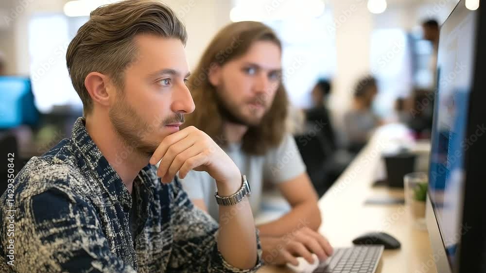Poster a manager and mentor team up to foster productivity in a dynamic office environment.