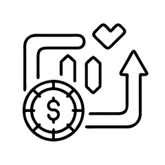 Fototapeta premium Financial growth chart with dollar coin and upward arrow for business investment success plan