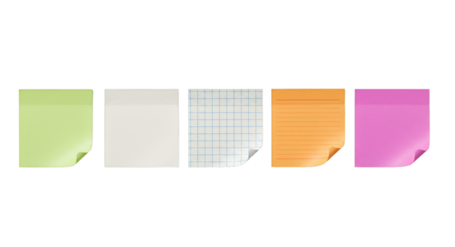 Sticky notes colorful set — transparent background - Powered by Adobe