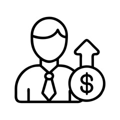 Financial advisor investment growth strategy icon for wealth management and business success concept