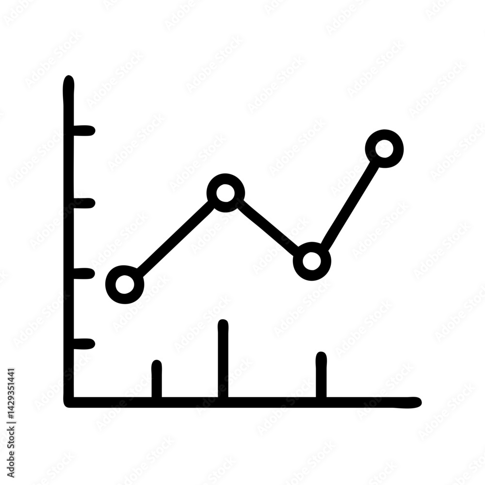 Poster line graph chart diagram showing data analysis and business growth trend illustration vector design