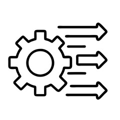 Gear mechanism with arrows concept for process automation and workflow optimization vector icon