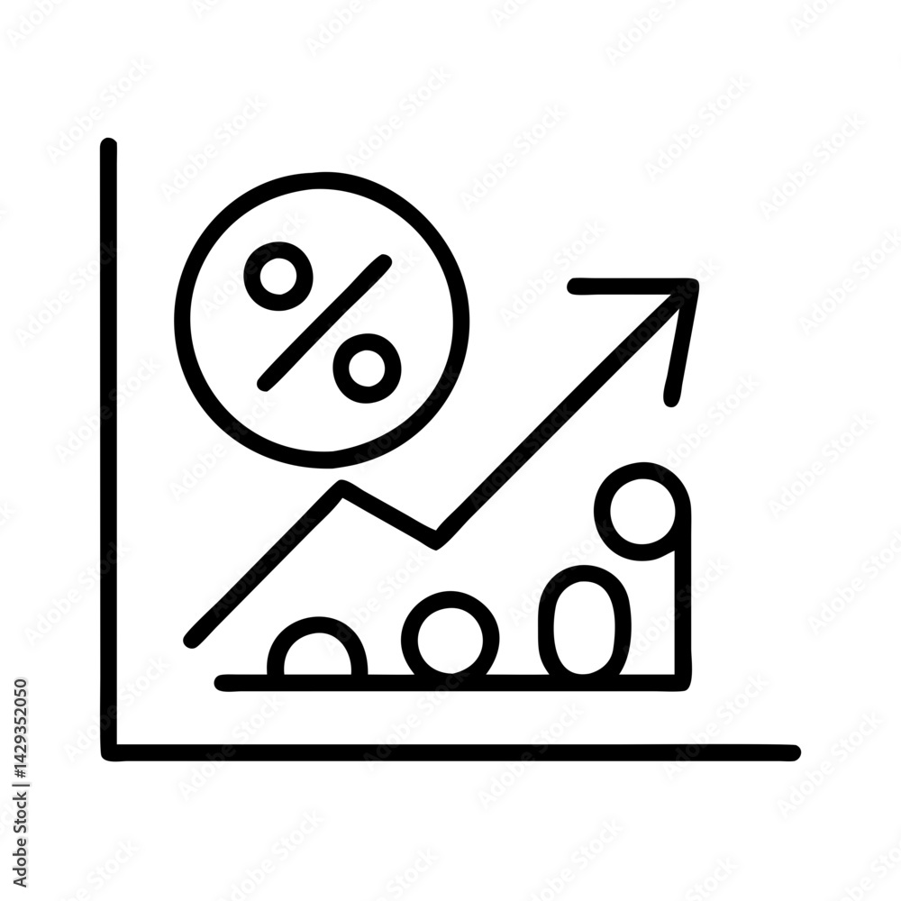 Poster growth chart analysis percentage increase diagram financial report data statistics graph report