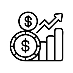 Financial growth and investment strategy icon for business success and market analysis design