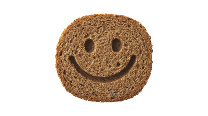 A smiling face made out of bread