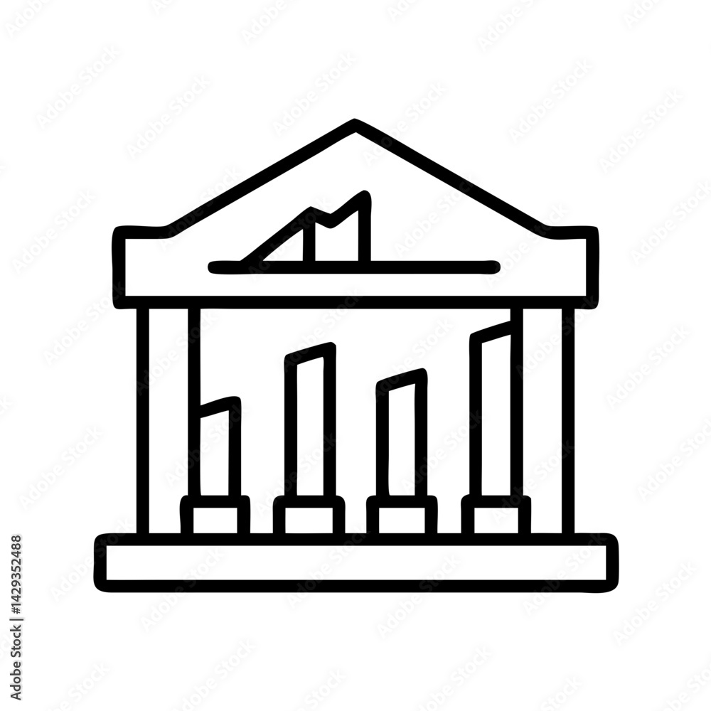 Aufkleber vector illustration of an ancient greek temple building architecture with columns outline