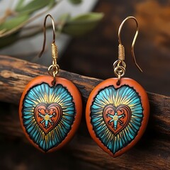 Aprillane Gorgeous Hand-Painted Leather Earrings with a Beautiful Artistic Touch