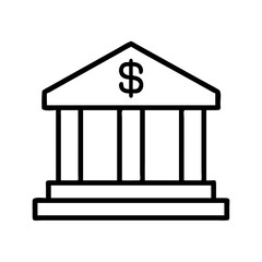 Bank building icon vector illustration finance investment banking institution money savings loan