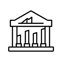 Vector illustration of an ancient greek temple building architecture with columns outline