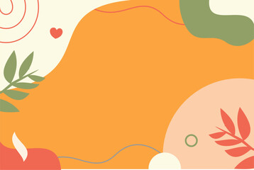 Memphis floral aesthetic flat geometric abstract background