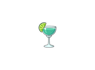Vector illustration of cartoon fruit cocktail in glass isolated on white background