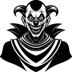 Creepy Clown With Twisted Smile