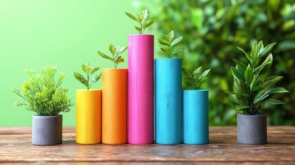 A bar chart with different revenue scenarios (high, medium, and low growth), illustrating the potential outcomes based on different business strategies