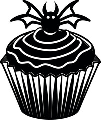 Halloween Cupcake With Spider Topper
