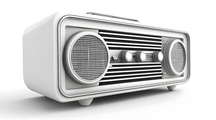 Retro Radio with White, Vintage, and Studio.
