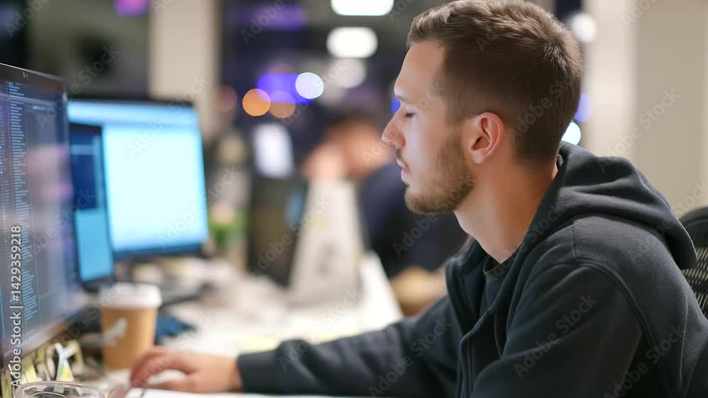 Poster a web developer analyzes and contrasts mobile and desktop website designs.