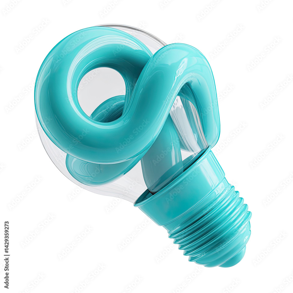 Aufkleber generic energy-saving lightbulb transparent background for modern design project.