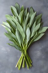 Obraz premium Vibrant Green Leaves Bouquet Flatlay Photography