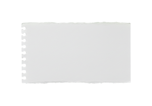 Torn paper sheet notebook — transparent background
